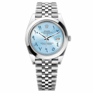 Rolex Datejust 41mm Steel Ice Blue Arabic Dial Custom Rolex Datejust 41mm Steel Ice Blue Arabic Dial Custom