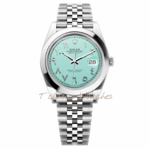 Rolex Datejust 41mm Steel Tiffany Arabic Dial Custom Rolex Datejust 41mm Steel Tiffany Arabic Dial Custom