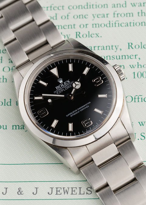 1990 Rolex Explorer Ref. 14270 'Blackout' Unpolished Case Back Sticker w/ Papers