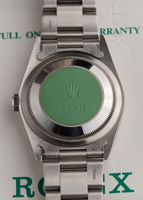 1990 Rolex Explorer Ref. 14270 'Blackout' Unpolished Case Back Sticker w/ Papers