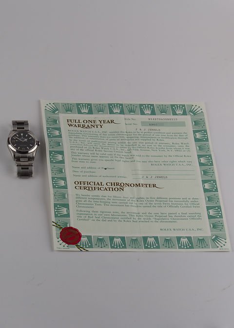 1990 Rolex Explorer Ref. 14270 'Blackout' Unpolished Case Back Sticker w/ Papers