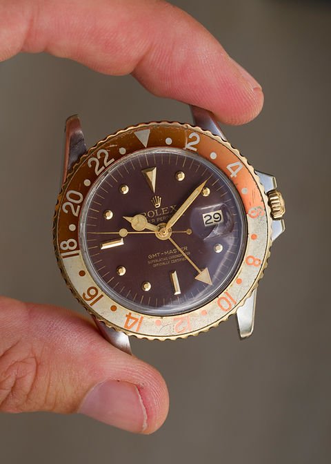 WhatsApp Image 2026-09-29 at 07.25.09 1973 Rolex GMT-Master Ref. 1675 'Root Beer' with MK2 matte brown 'Nipple' dial