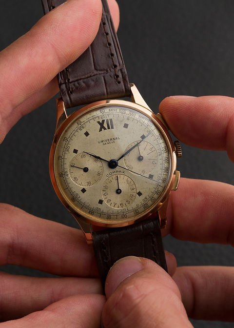 1940s Universal Geneve 'Compax' Ref. 12545 in 18K Rose Gold