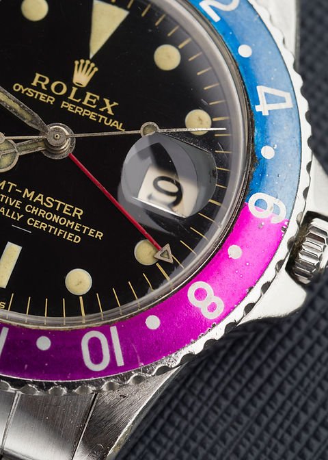 WhatsApp Image 2026-09-29 at 23.58.36 (1) 1963 Rolex GMT-Master Ref. 1675 'PCG' with Gilt 'Underline' dial Fuchsia insert