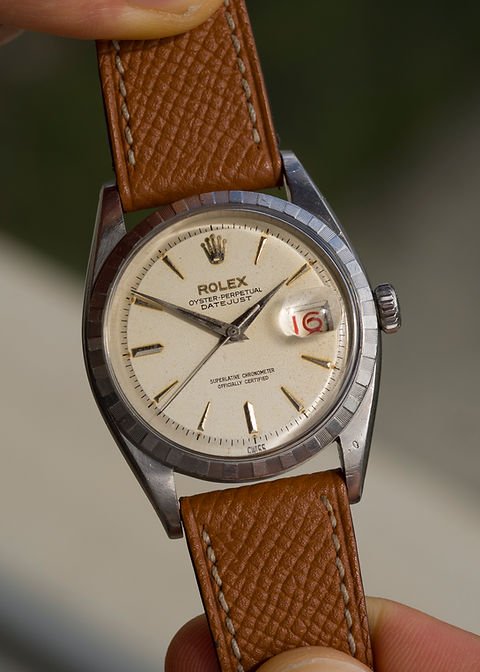 WhatsApp Image 2026-09-30 at 00.05.32 (1) 1959 Rolex Datejust Ref. 6605 cream tropical 'Roulette' dial with 'Salazar Mark'