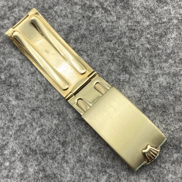 ROLEX RARE 18KT YG CLASP FROM THE 50’ies FOR 20 MM RIVIT – BEADS OF RICE – JUBILEE BANDS