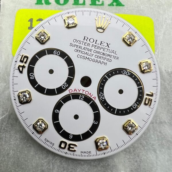 FLAWLESS 16518 16523 16528 DAYTONA INVERTED SIX WHITE DIAMONDS DIAL
