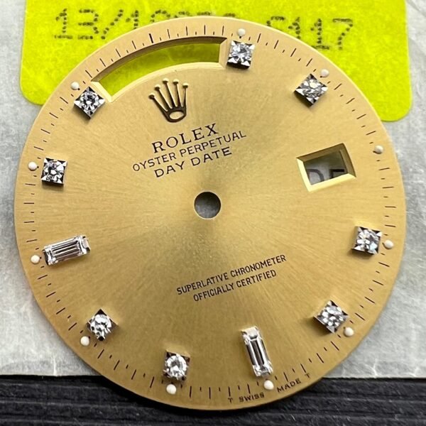 TRITIUM DOTS 18038 18238 DAY DATE CHAMPAGNE DIAMONDS INDEX DIAL