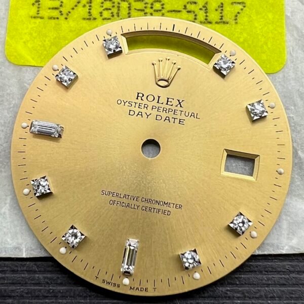 TRITIUM DOTS 18038 18238 DAY DATE CHAMPAGNE DIAMONDS INDEX DIAL
