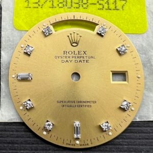 TRITIUM DOTS 18038 18238 DAY DATE CHAMPAGNE DIAMONDS INDEX DIAL