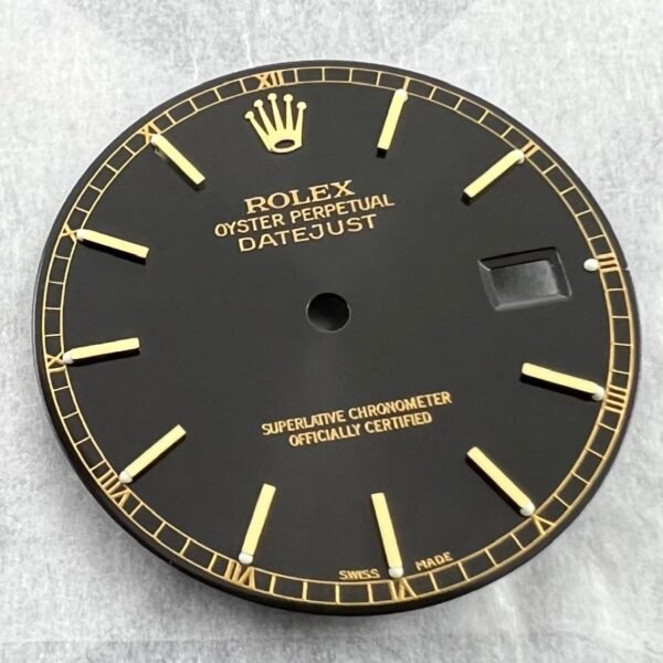 GREEN LUMI ROLEX 16008 16018 16233 16238 DATE JUST DEEP BROWN GILT DIAL