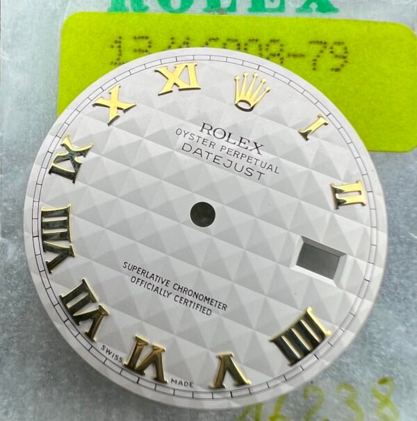 NOS ROMAN INDEX NO LUME ROLEX 16008 16018 16233 16238 DATE JUST IVORY PYRAMID DIAL